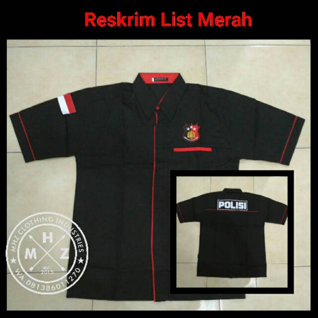 Baju Kemeja Reskrim List Merah