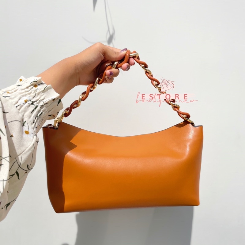 P Leather Hobo Top Handle Bag