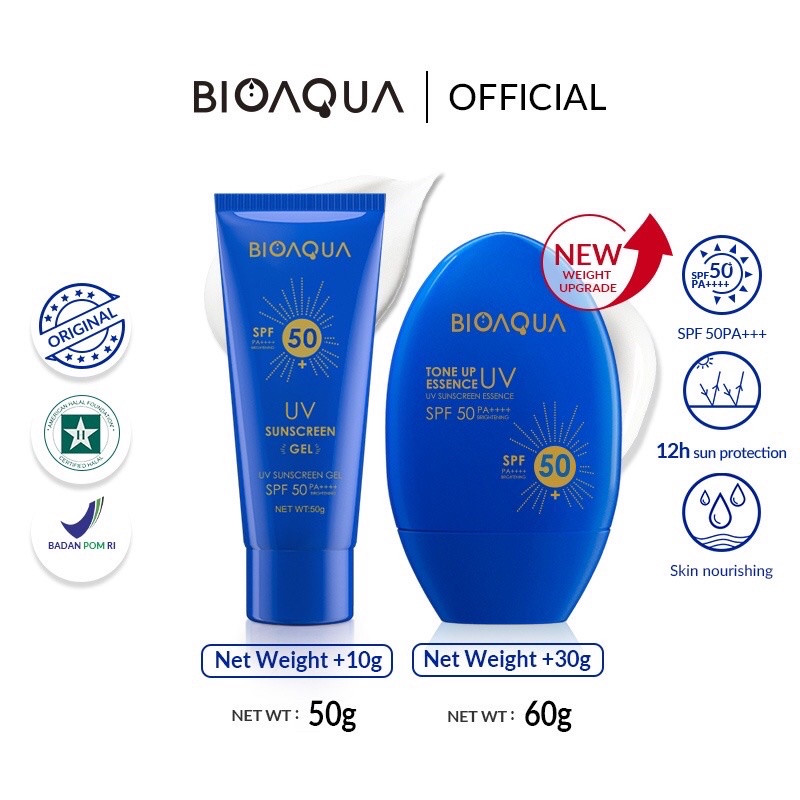 Jual BIOAQUA UV Sunscreen Gel SPF 50 PA ++++ 50g Sunscreen Wajah Acne