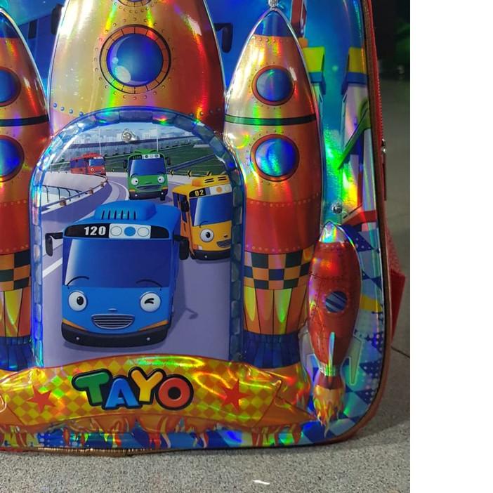 ☺ Tas Ransel Anak Embos LED LOL Hello Kitty Frozen Tayo Spiderman BumbleBee Robot Tas Anak Sekolah S