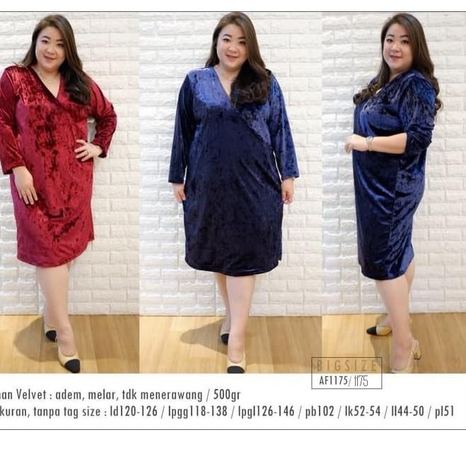 DA 467 Jumbo 1175 Kimono Velvet Dress Big Size Terusan Bigsize ""