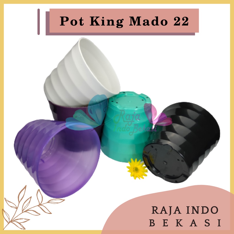 Pot King Mado 22 Putih Ungu Transparan Hijau Tosca Biru Pink Hitam Pastel Da 18 Cm Pot Plastik Murah Lucu Pot Mado Lovenia 10 12 18 22 27