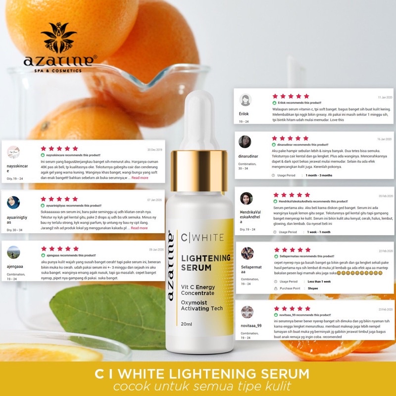 AZARINE C White Series - (Cleanser Essence Mist/Eyeluminate Firming Serum Day Night Cream Body Serum