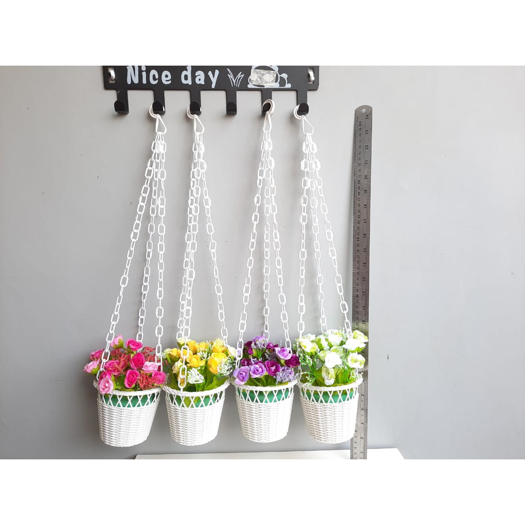 BUNGA MAWAR IMPORT + POT 8811/ bunga artificial / bunga hias / bunga import-4