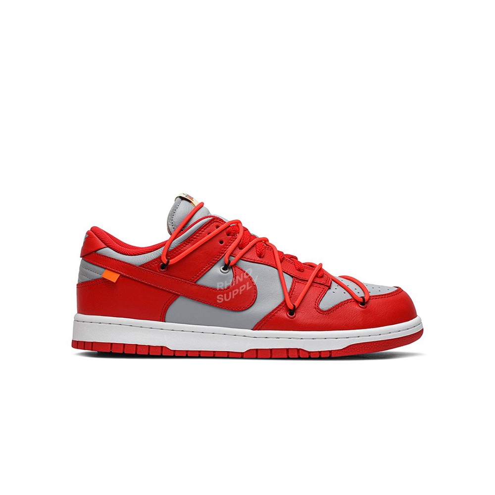 off white nike dunk low university red