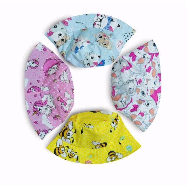 Topi Anak Bucket Laki Laki Perempuan Topi Anak Bucket Cowok All Size Usia 2 -8 Tahun Motif Karakter Lucu Topi Bucket Anak Bergai Macam Motif Lucu Bisa Dipakai Bolak Balik Bahan Katun Nyaman Dipakai