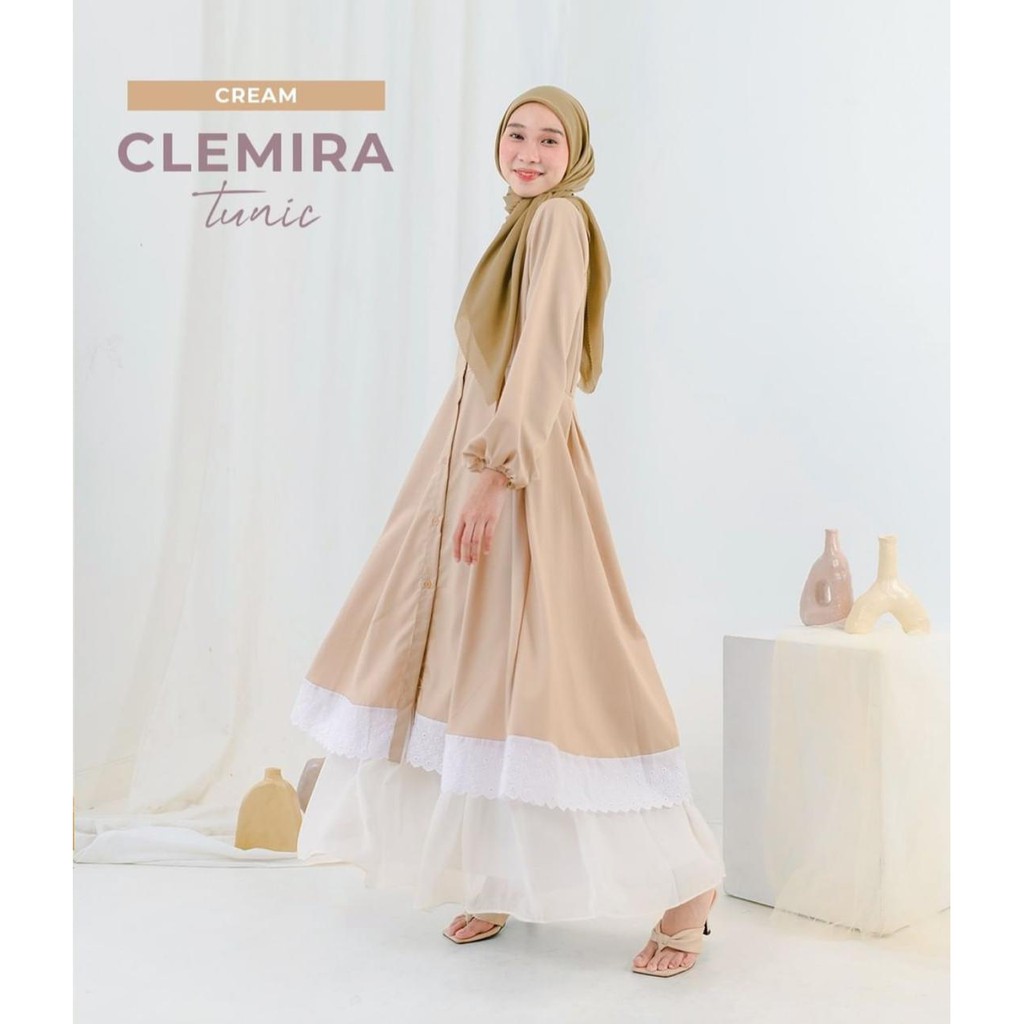 1KG MUAT 4PCS | CLAMIRE TUNIK RENDA FLOWERY BASIC HITS OOTD FASHION GROSIR MURAH WANITA MASA KINI