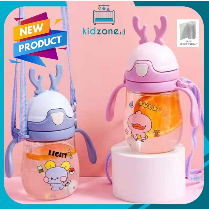 Botol Minum Anak + Sedotan Model Tanduk @250ml @300ml