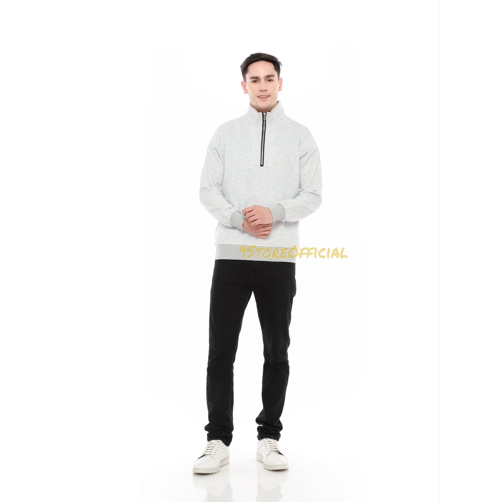 9storeofficial - Sweater HalfZip Pria / Jaket Half Zipper / Crewneck Kerah Tinggi / Sweatshirt Sleting Jacket Pria.