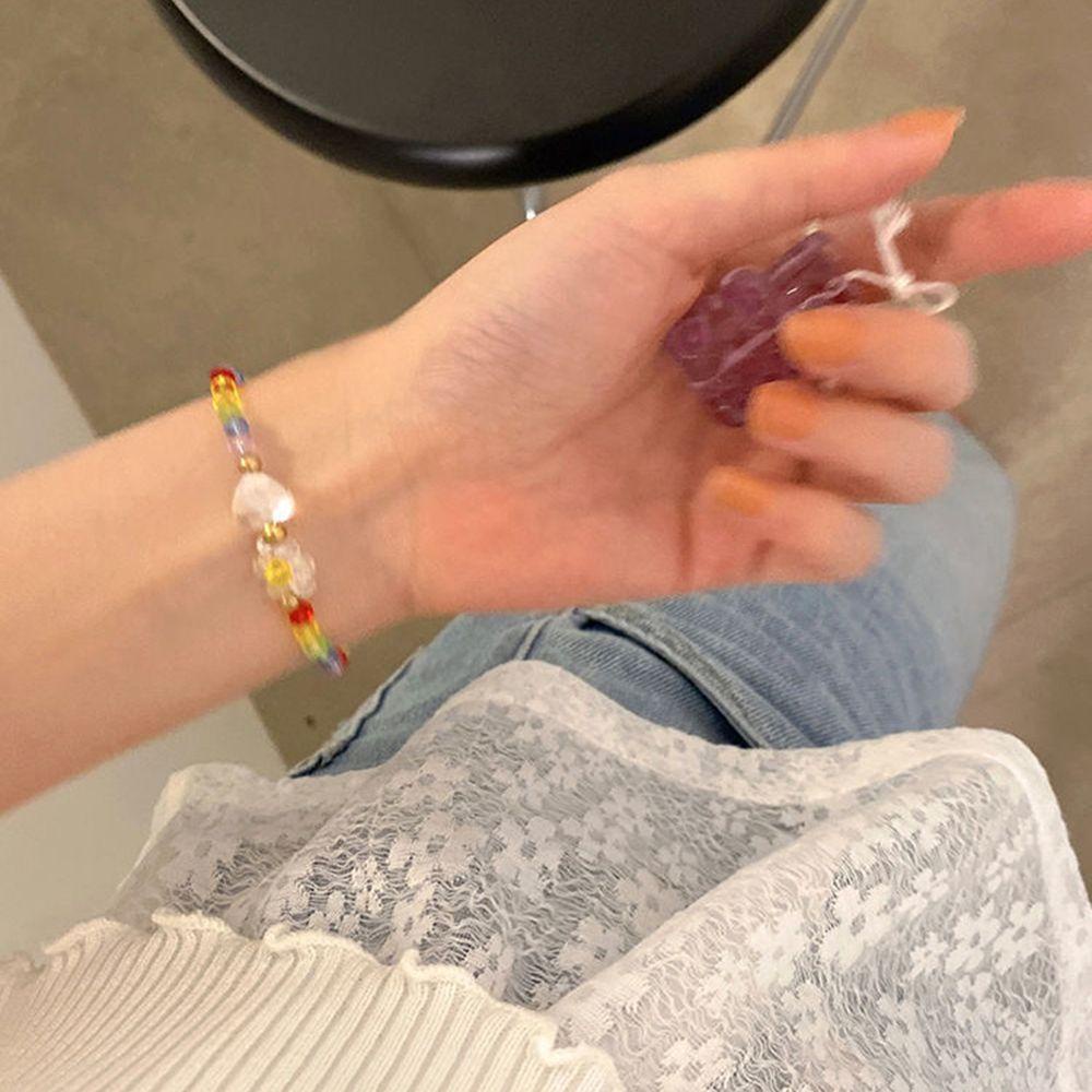 Mxbeauty Gelang Wanita Elegan Peri Tangan Rantai Bunga Kreatif Warna-Warni Fashion Perhiasan