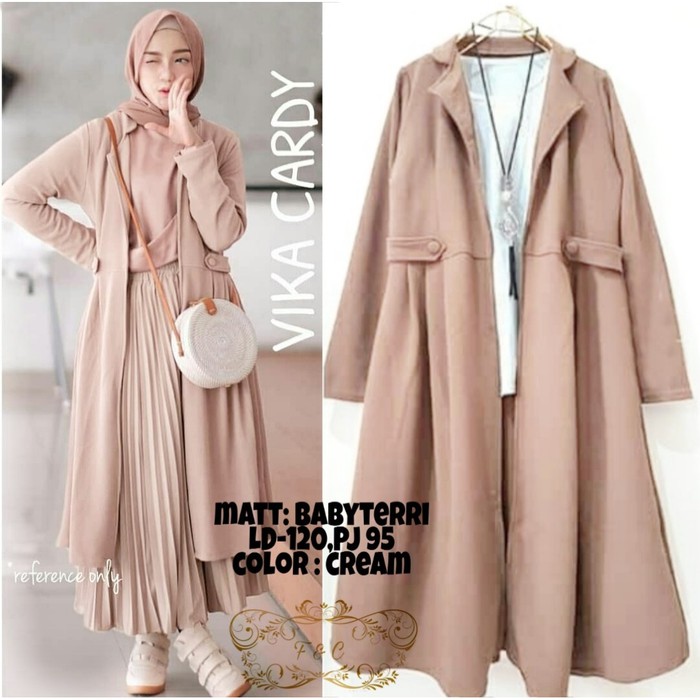 Cardigan panjang rifka xxl jumbo / long cardigan babyterri berkualitas