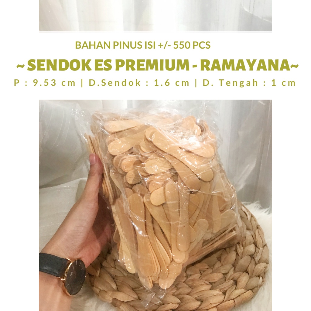 SENDOK KAYU / SENDOK ES KRIM POT / SENDOK BULAT ES KRIM