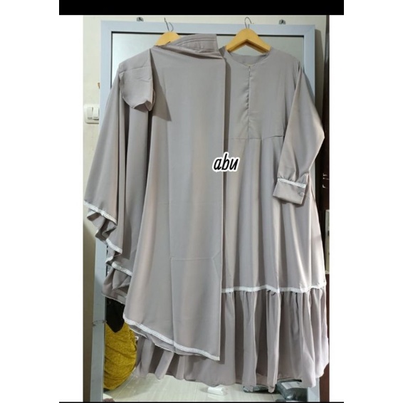 Gamis syar'i set cadar wolfis Nasywah