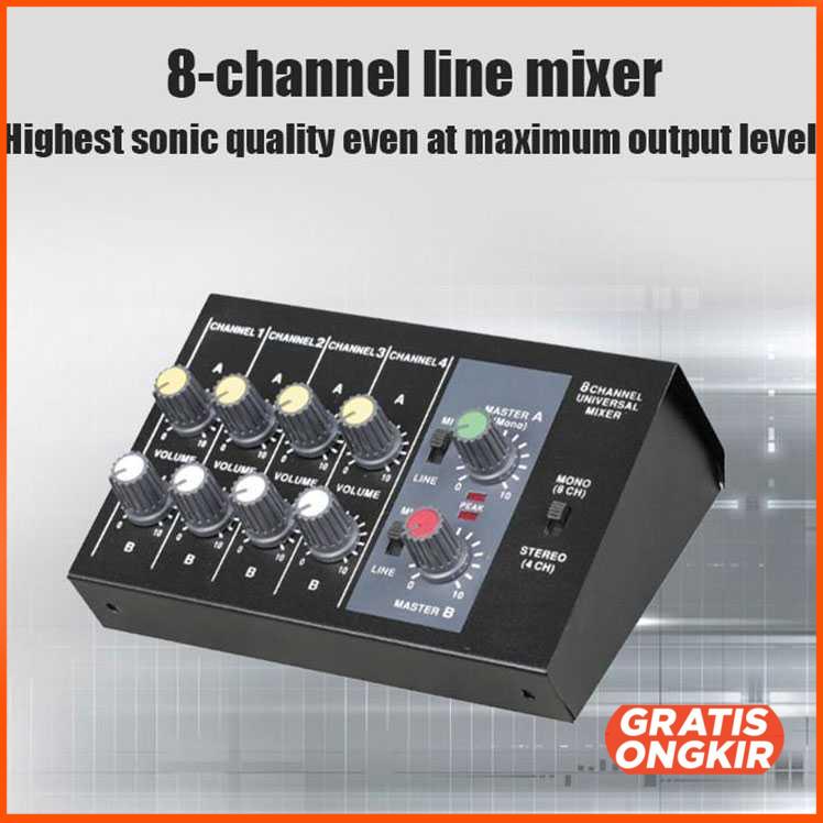 Professional Console Karaoke Mixer 8 Channel Input Mic - AM-228