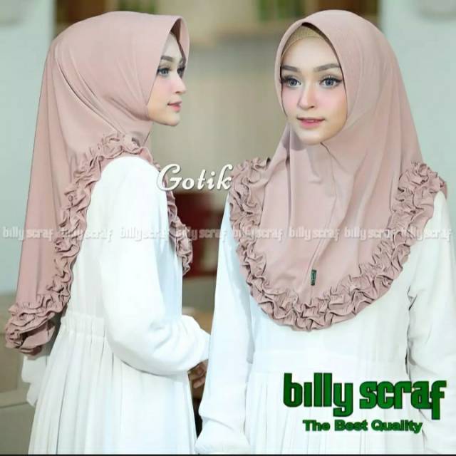 Jilbab instan model Jersey rempel