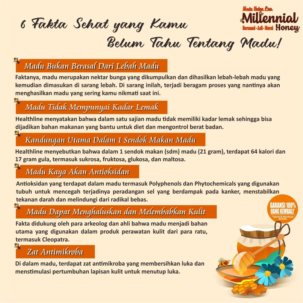 Madu Hutan Sumatra / Madu Asli Millenial Honey / Madu Sarang Lebah 670gr - Millenial Honey -