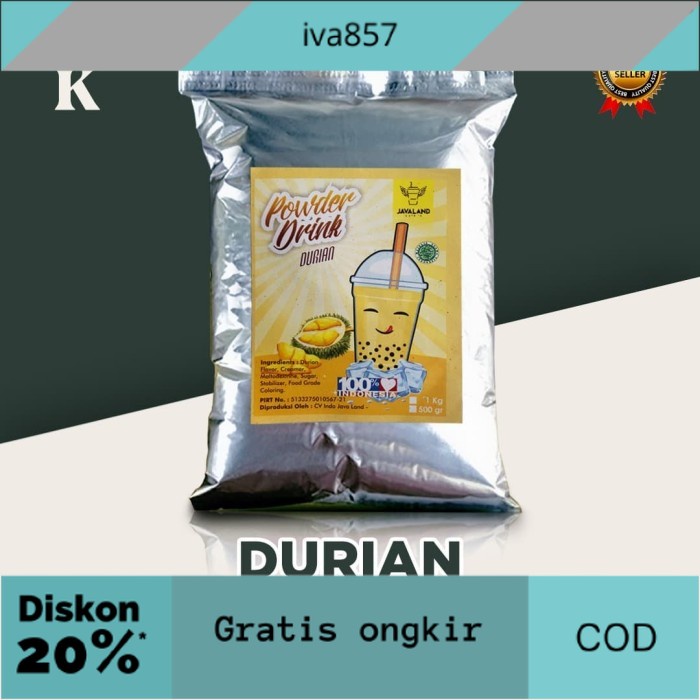 

PROMO Bubuk Minuman Bubble Powder Drink rasa Durian ORIGINAL Javaland 1kg GRATIS ONGKIR