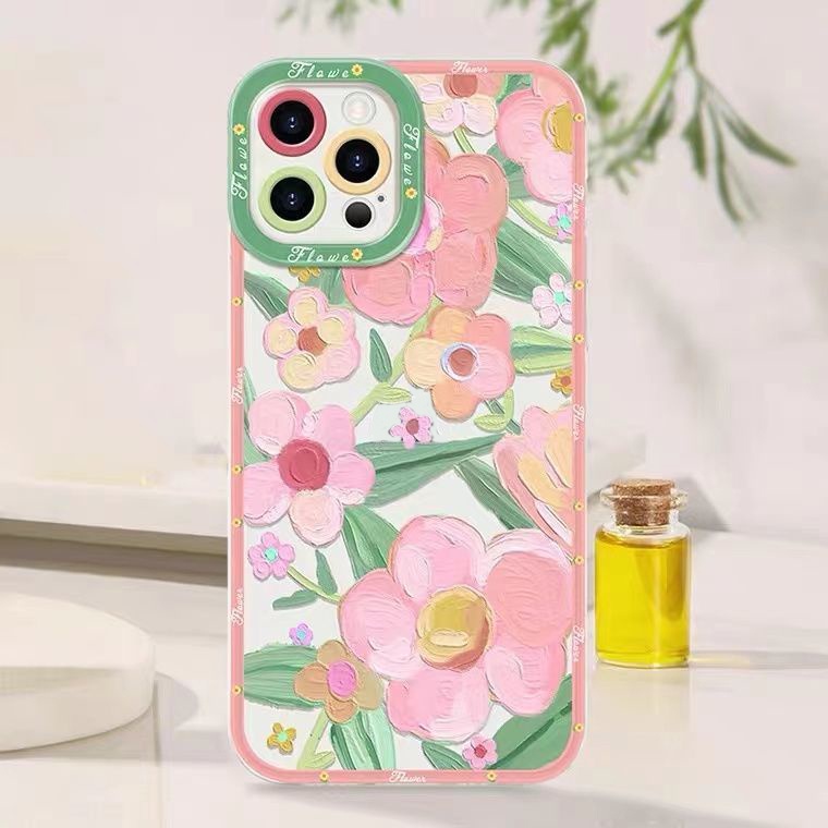 Soft Case Transparan Motif Bunga Untuk IPhone 13 13pro 12promaxSE2 2020 / 11 Pro MAX / 6S / 7 / 8plus / XR