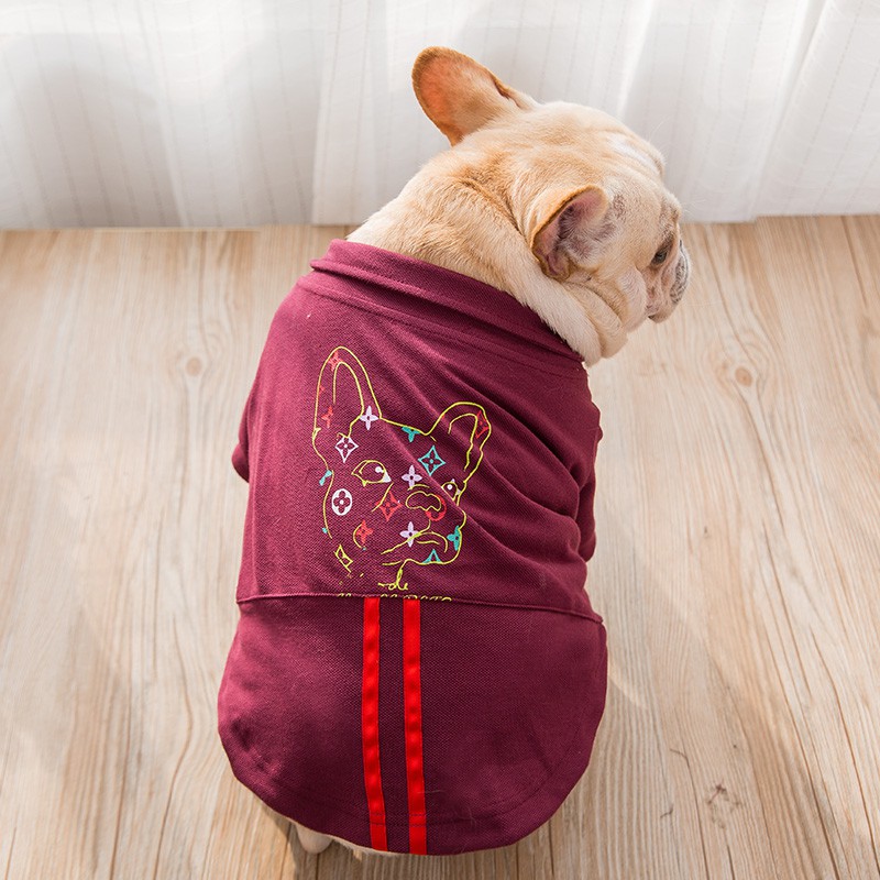 Kaos T Shirt Motif Anjing French Bulldog Kecil Untuk Musim Semi