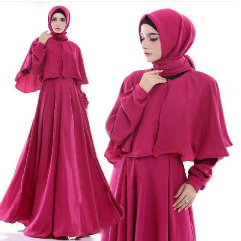 [Maxy Monalisa varian warna SW] maxi muslim wanita wolly crepe NAVY/MARON/ABU/KUBUS/FANTA