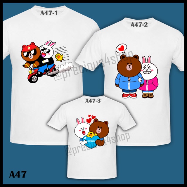 LINE Brown & Cony Secret Date Lover | Kaos Couple | Family T-Shirt