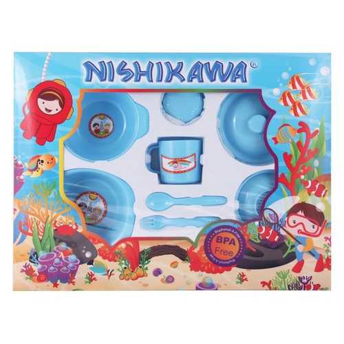 Nishikawa Feeding Set / Tempat Makan 5in1 / Gift Set / Kado Lahiran - Perlengkapan Makan Ns 8403