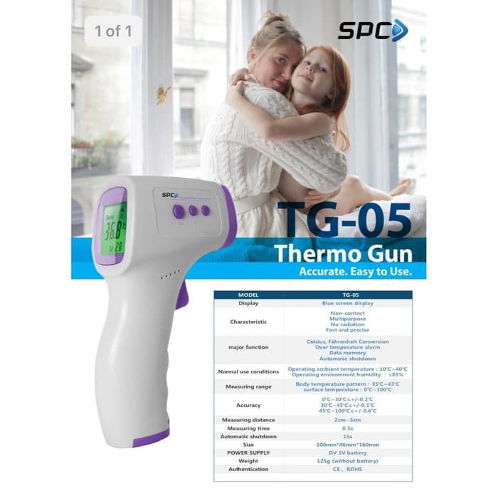 Alat Pengukur Suhu Tubuh Thermometer Gun SPC TG05