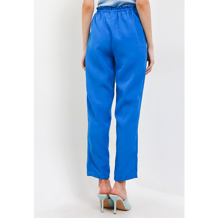 LLACES Clothing - Celana Panjang Wanita - Basic Oversized Crepe Pants - Blue