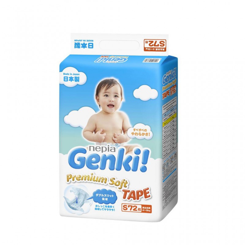 Nepia Genki Premium Baby Diapers Tape Soft (Tersedia varian ukuran)