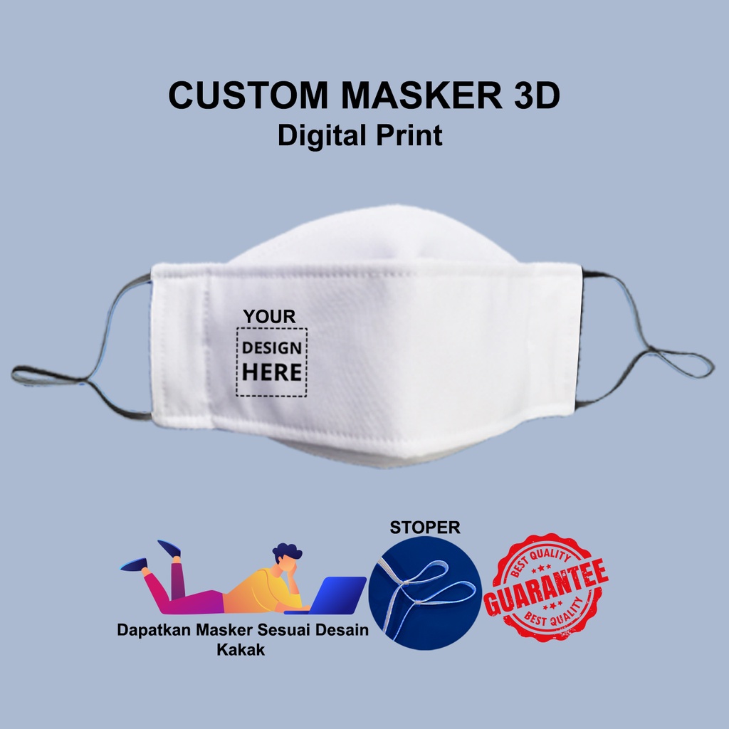 Custom Masker Kain Origami 3D Digital Print