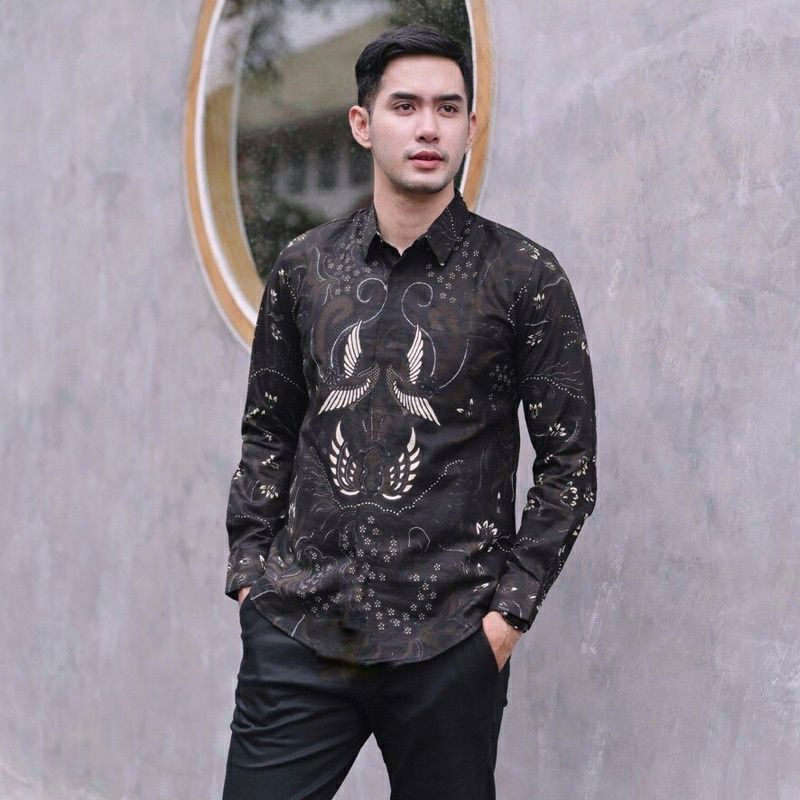BAJU BATIK PRIA LENGAN PANJANG SLIM FIT PREMIUM FURING ADEM MODERN KEMEJA CASUAL FORMAL S M L XL XXL ACARA KONDANGAN HAJATAN MANTAN