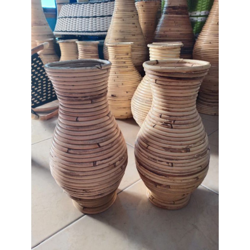 gucci rotan 30 cm | vas bunga rotan