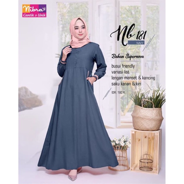 Gamis Nibra’s NB 181 - Gamis Nibras - Gamis Wanita - Gamis Dewasa