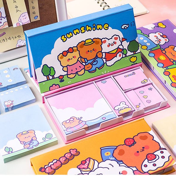 sticky notes kartun box catatan tempel spring outing bear (3H1)sno067