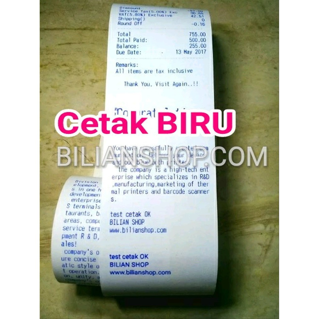 

Langsung Order Kertas 80 x 35 mm struk kasir hasil cetak warna BIRU thermal OTANI core 17. Diskon