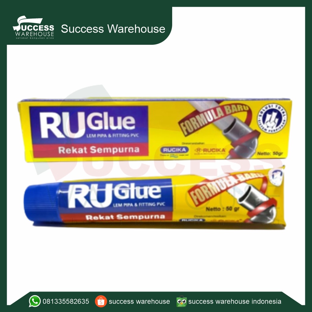 Jual Lem Rucika Ruglue Pipa Pralon Pvc 50 Gr Perekat Pipa 50 Gram