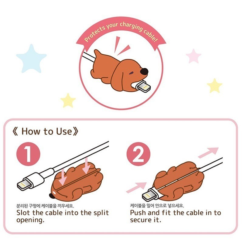 Winder Organizer Proteksi Kabel Data Desain Kartun Hewan Gigit