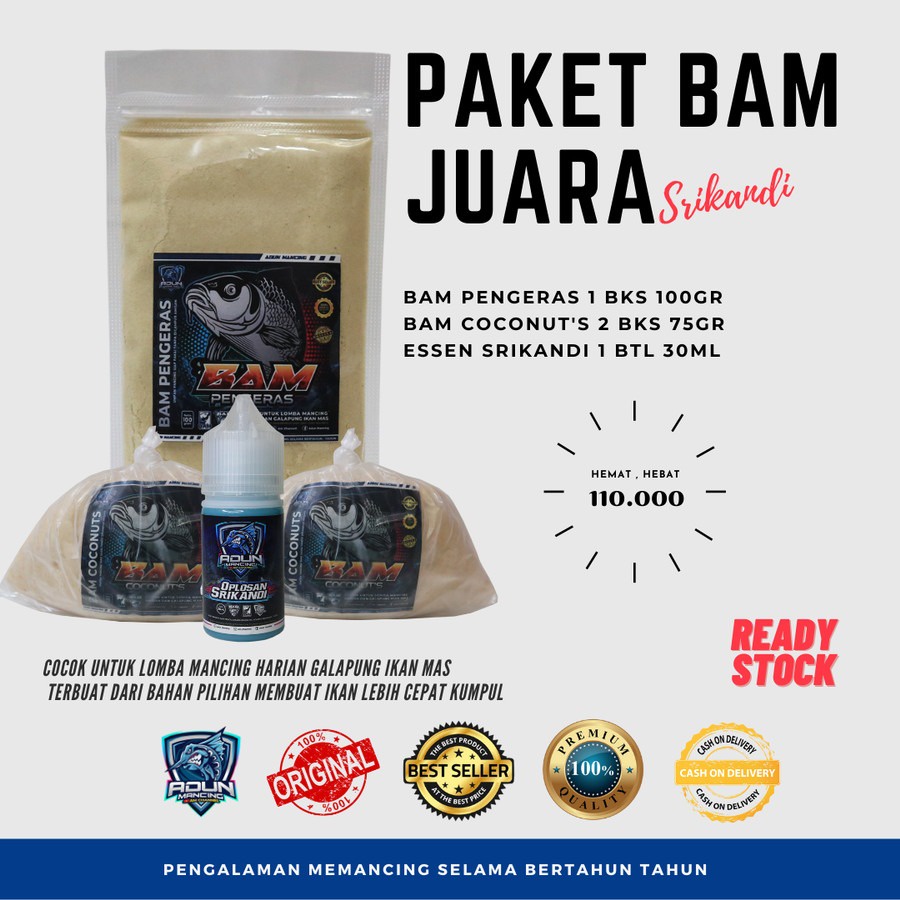 Paket bam Srikandi /dua Bam Coconut / bam pengeras Specialis Ikan Rame & Induk