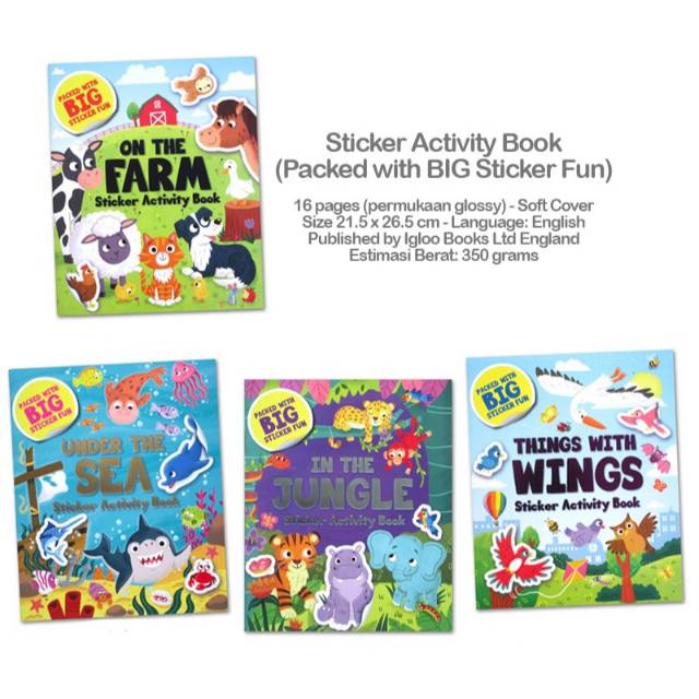 

JUNGLE FARM SEA WINGS Sticker Activity Book (Packed with BIG Sticker Fun)