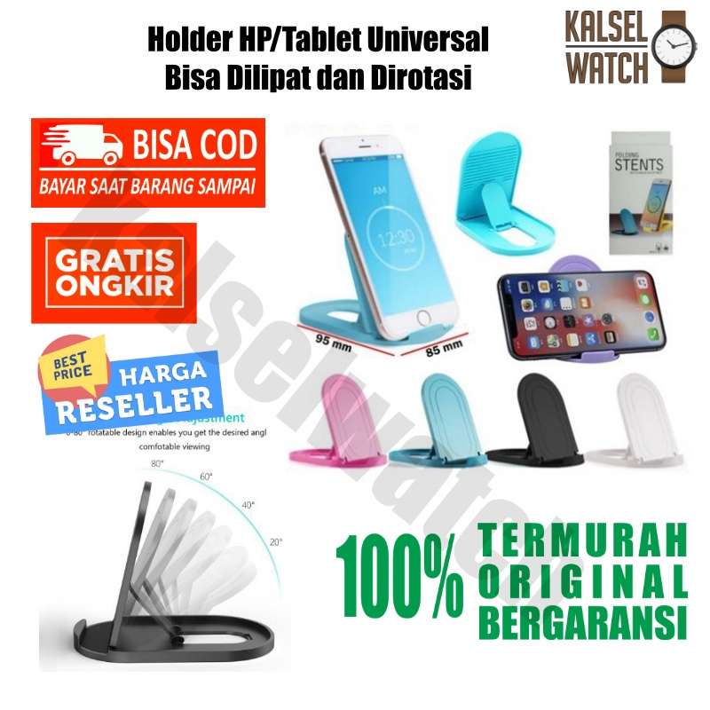 Holder Folding Phone Stand HP Dudukan Sandaran Penyangga Lipat Standing Meja Hape Holding Tablet Handphone Henpon Tab HP12