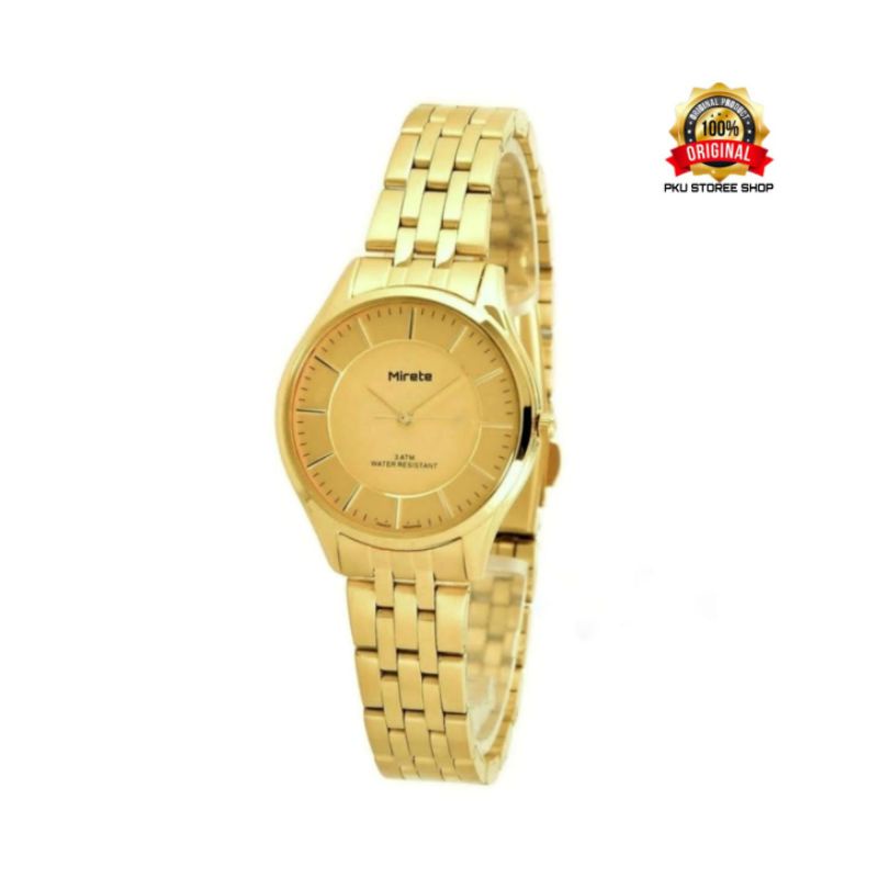 JAM TANGAN WANITA MIRETE original model casual waterresistant free btre cadangan cod_jam tangan wanita terbaru dan terlaris model bulat_jam tangan wanita mirete analog cantik bayar di tempat