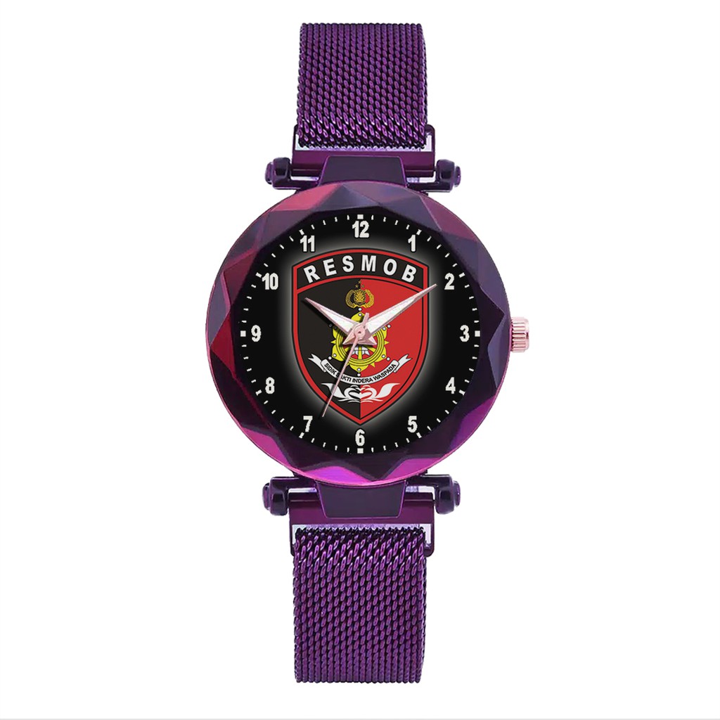 Jam Tangan Wanita Custom - RESMOB MOTIF 1 Free Box &amp; Batre Cadangan