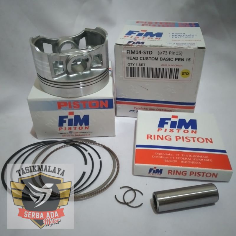 PISTON KIT FIM 14 CUSTOM DOME MENTAH PEN 15 DIAMETER 73 74 75 76