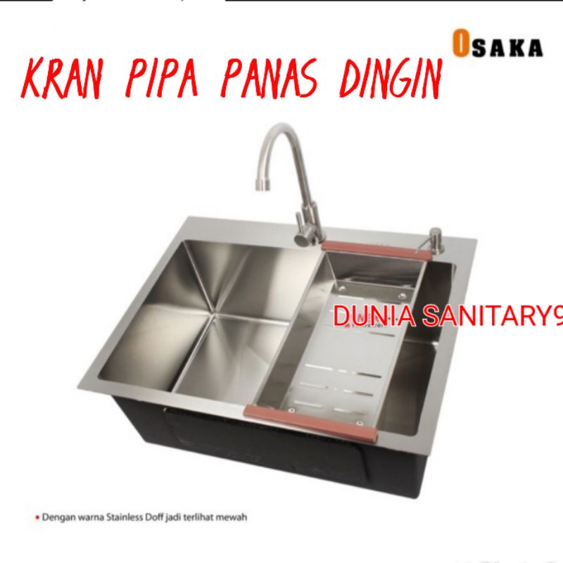 Paket Kitchen Sink INOBE 6045 Stainless Bak cuci piring Stainless SUS 304