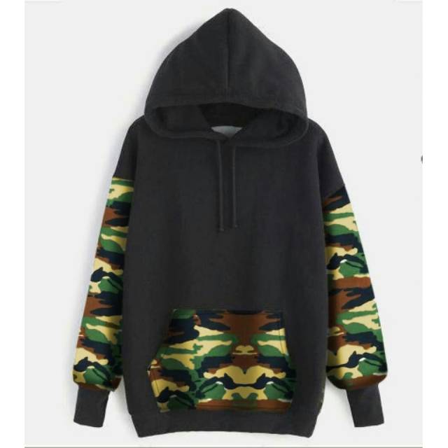 SWEATER SWITER WANITA CEWEK MOTIF TERBARU HOODIE FRANSISCA BLACK LORENG