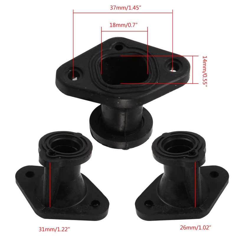 Mary 3 Pcs Intake Manifold Boot 2500 Untuk Gergaji Mesin 25CC