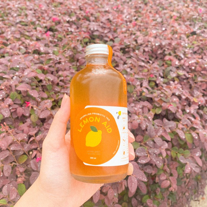 

lemon aid - lemon mint + black tea Seven Kombucha 250ml - grab gojek (BERKUALITAS)