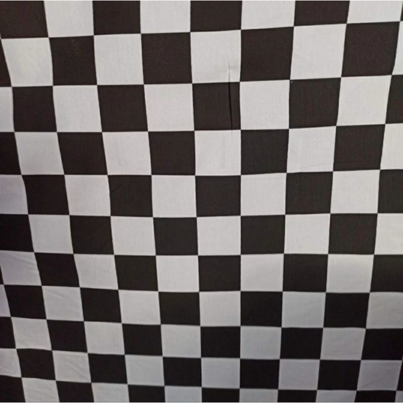 Kain Kotak Catur | Kotak Bali | Kotak 4cm | Bahan Katun  Eceran per/ 0.5m