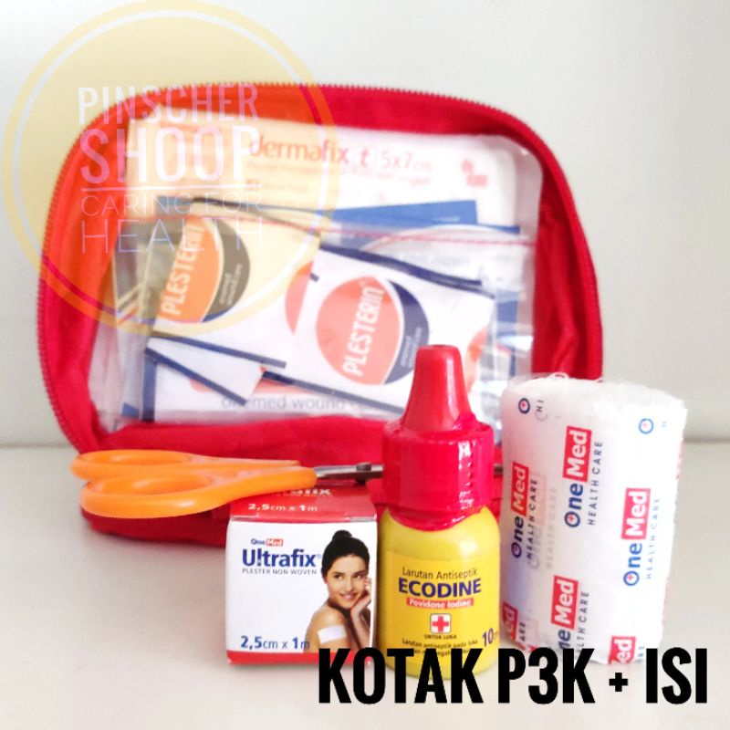 KOTAK P3K + ISI MERAH FIRST AID BAG (A)