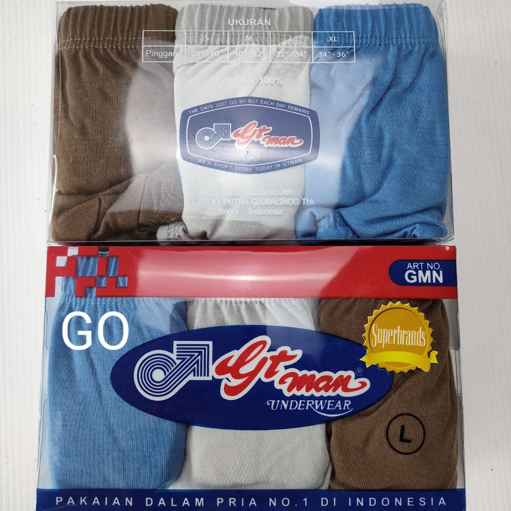 sogo  GT Man Celana Dalam Pria Box ISI 3 GMM CD GTMAN Pakaian Dalam Pria Original GMN GTman Terlaris